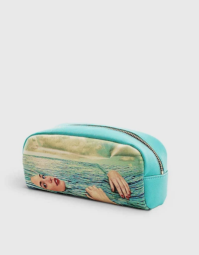 Seletti Wears Toiletpaper Sea Girl Faux-leather Cosmetics Bag 20.5cm x 7cm