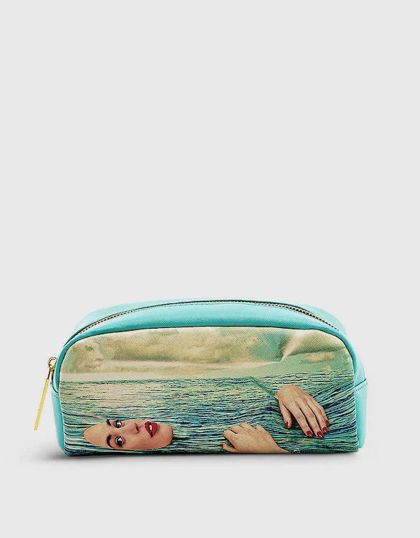 Seletti Seletti Wears Toiletpaper Sea Girl Faux-leather Cosmetics Bag 20.5cm x 7cm