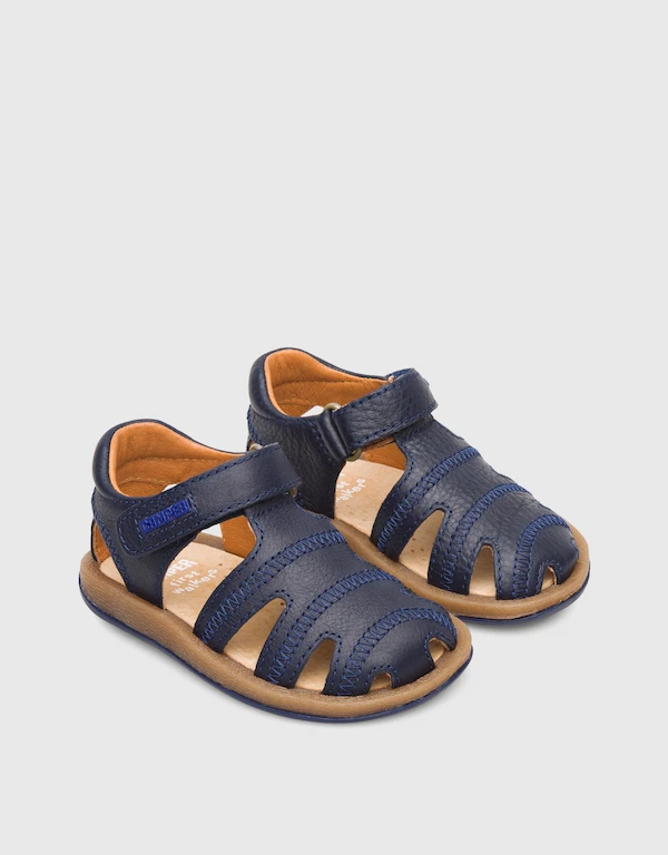Camper Kids Bicho Calfskin T-strap Sandals 9M-3Y