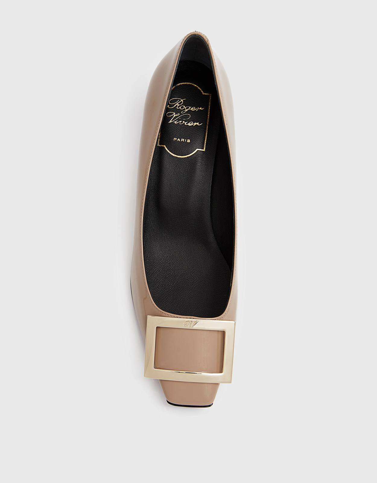 Roger Vivier トロンペット パテントレザー メタルバックル ミッド