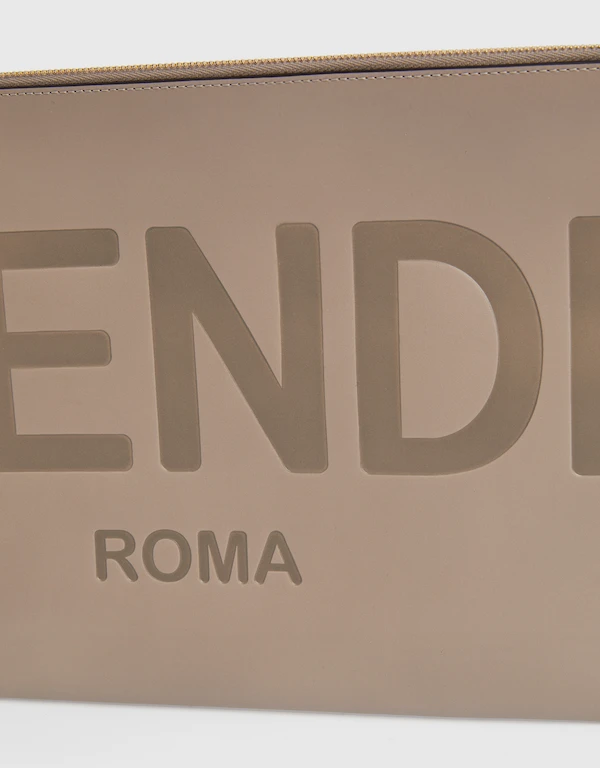Fendi Fendi Roma Flat Large Leather Pouch