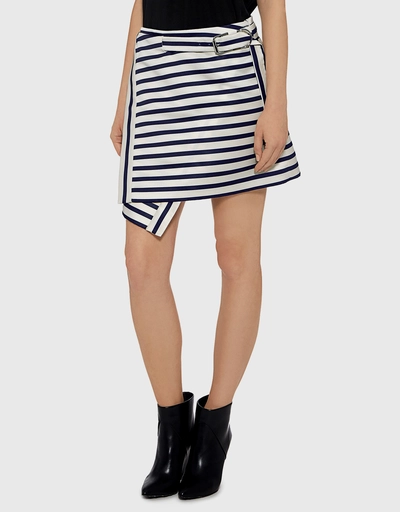 Flic Flac Stripe Buckled Mini Skirt