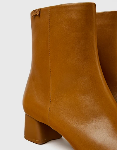 Katie Calfskin Mid-heeled Ankle Boots