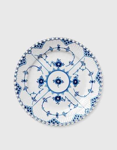 Blue Fluted Half Lace 19cm Lunch Plate 