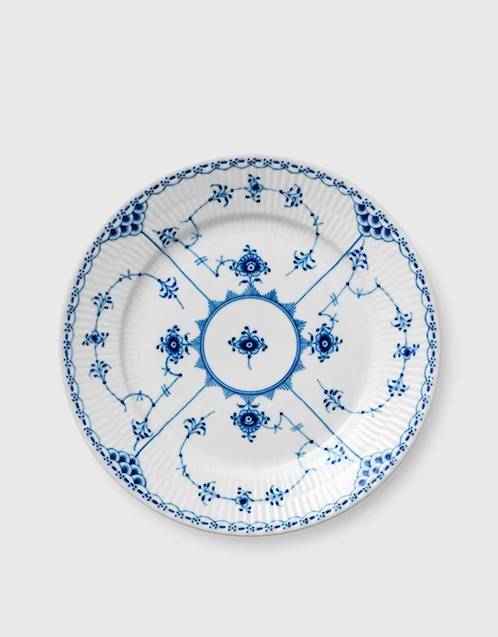 Blue Fluted Half Lace 22cm Dinner Plate 