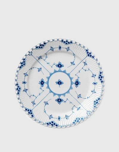 Blue Fluted Half Lace 27cm Dinner Plate 
