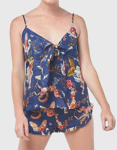 Rosie Cami Pajama Set-Secret Garden Blue