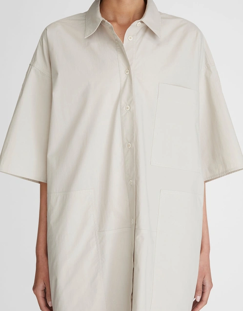 LM Poplin Short Sleeve Shirt Midi Dress