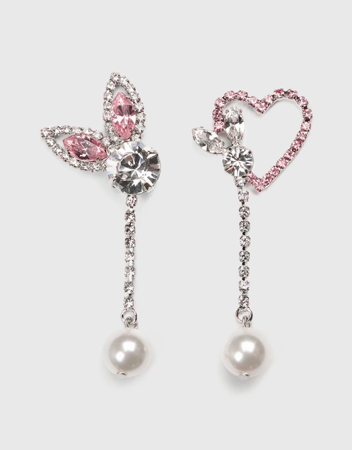 Pink Rabbit Pearl Drop Earrings