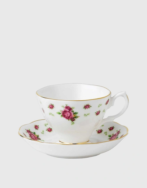 New Country Roses Teacup And Saucer