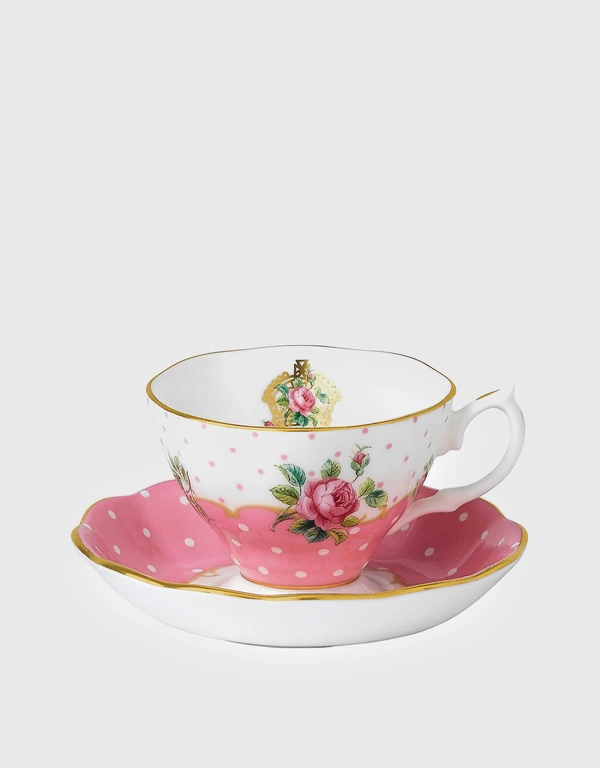 Royal Albert Cheeky 粉紅茶杯和杯拖組
