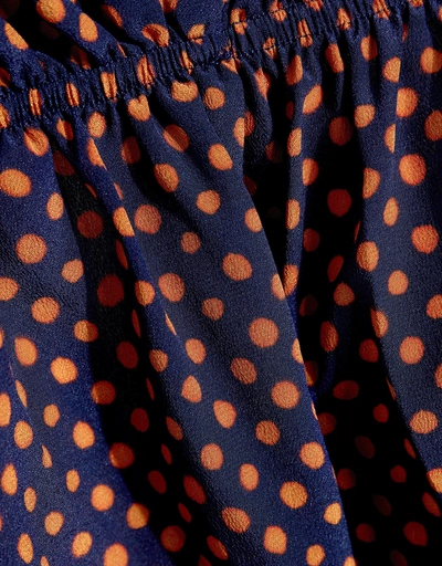 Grace Off Shoulder Polka-dots Ruffled Midi Dress