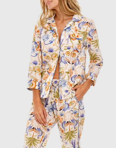 Emma Pajama Set-Blue Jungle Lush