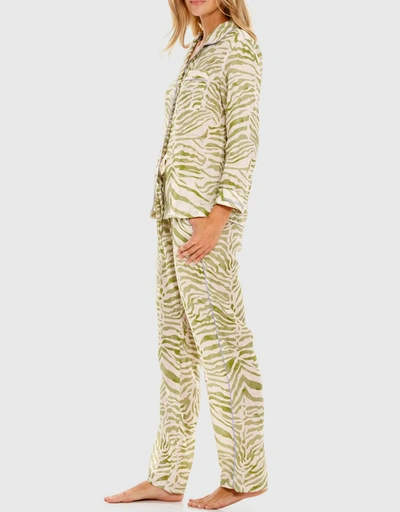 Emma Pajama Set-Olive Zebra