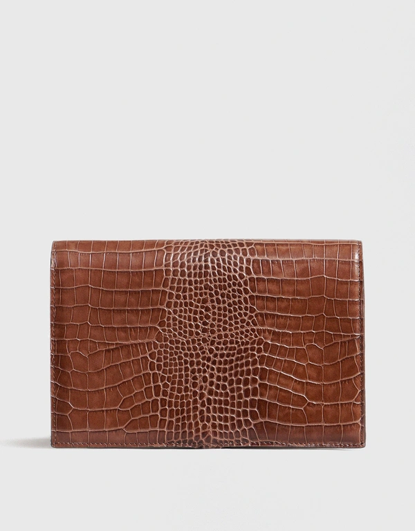 Embossed Leather Strap Wallet