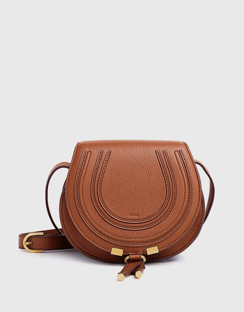Marcie Mini Leather Shoulder Bag in Brown - Chloe