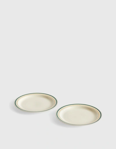 Sobremesa Medium Plate Set Of Two-Green And Sand