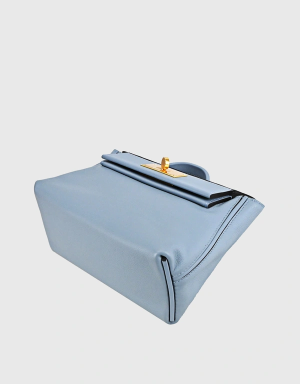 Hermès 24/24 21 Evercolor Swift Leather Handbag-Bleu Lin Gold Hardware
