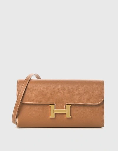 Hermès Constance To Go Epsom Leather Long Wallet-Gold Gold Hardware