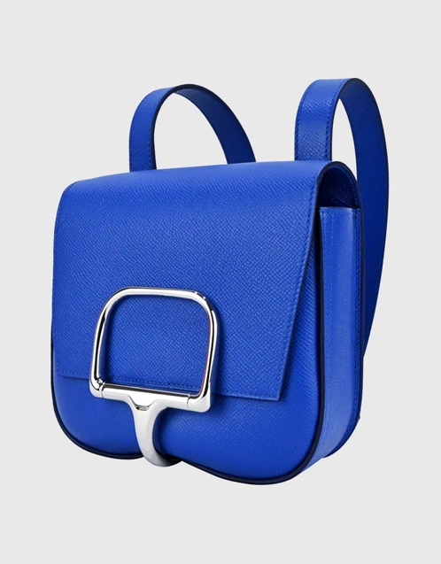 Hermès Mini Della Cavalleria Epsom Leather Crossbody Bag-Bleu France Silver Hardware