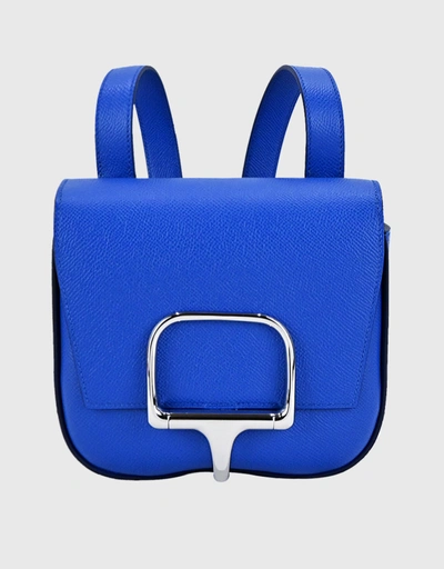 Hermès Mini Della Cavalleria Epsom Leather Crossbody Bag-Bleu France Silver Hardware