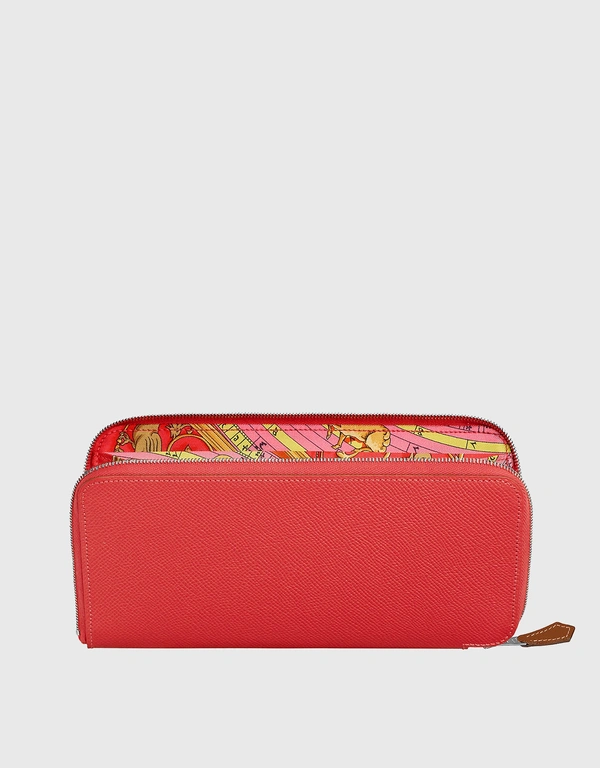 Hermès Silk'In Classic Epsom Leather Long Wallet-Rose Jaipur/Pink 