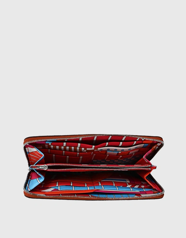 Hermès Silk'In Classic Epsom Leather Long Wallet-Terre Battue