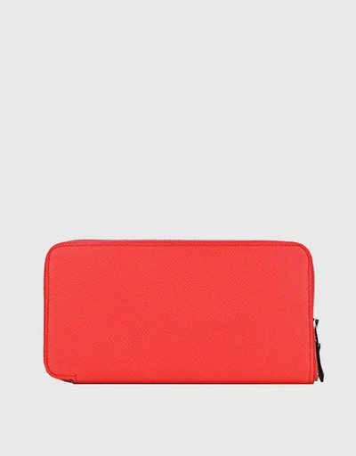 Hermès Silk'In Classic Epsom Leather Long Wallet-Rose Taxas