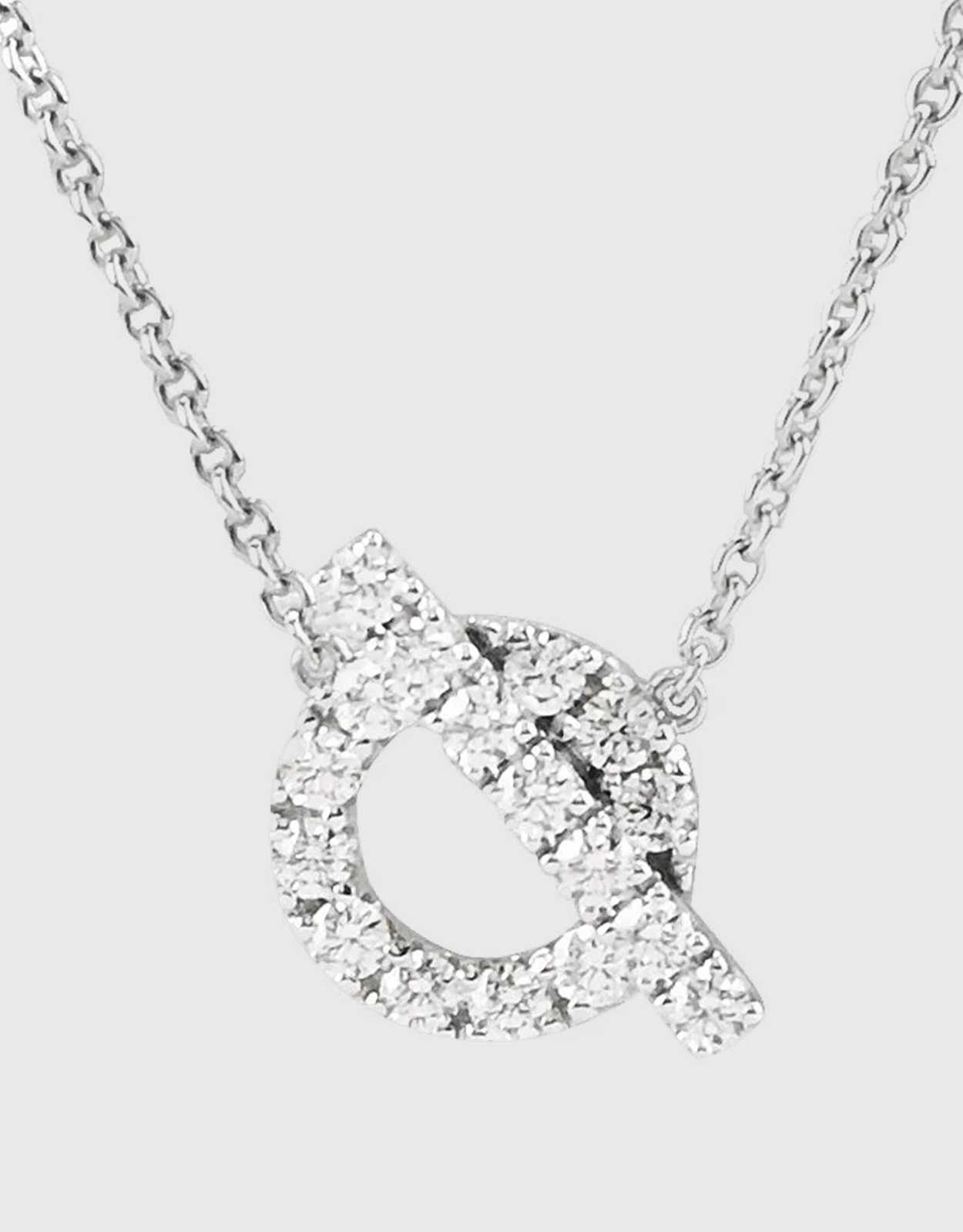Hermes Finesse Necklace K18PG Diamond 0.46ct