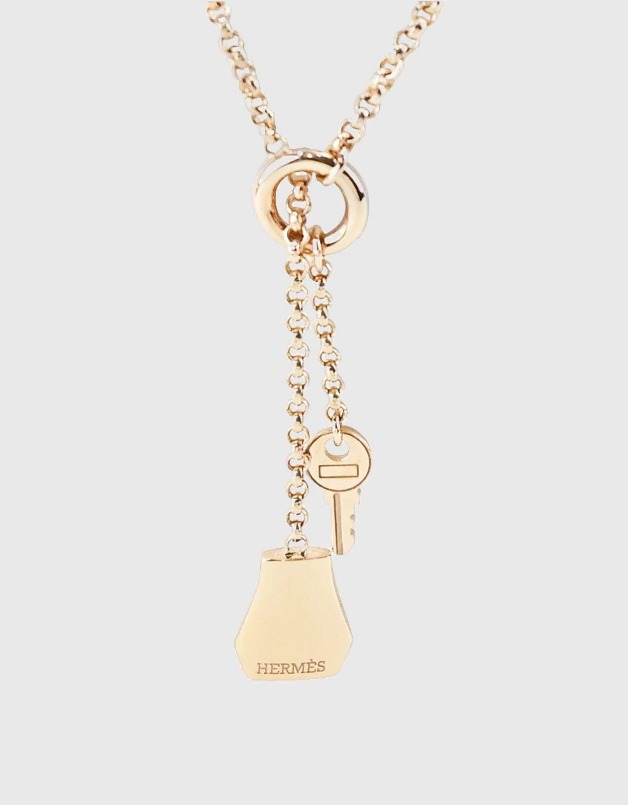 Rare! Authentic Hermes Paris 18k Yellow Gold Round H Pendant Necklace |  Fortrove