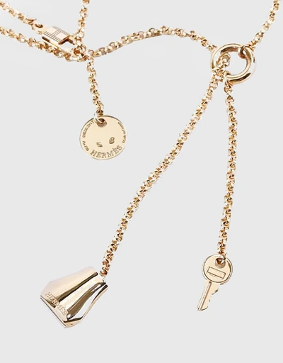 愛馬仕 Kelly Clochette 鑰匙鎖造型18K金頸鍊-玫瑰金