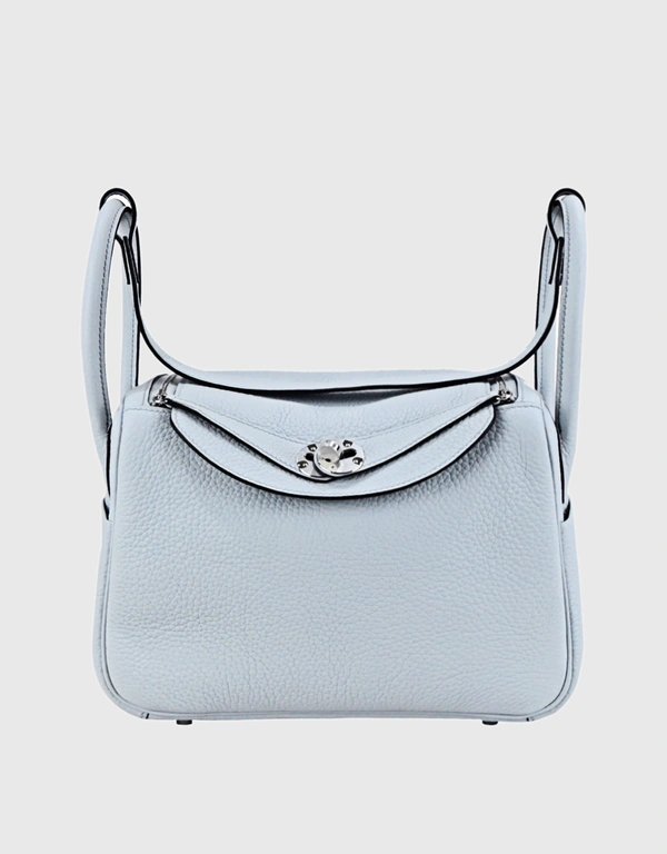 Hermès Lindy 26 Taurillon Clemence Leather Handbag-Bleu Pale Silver Hardware