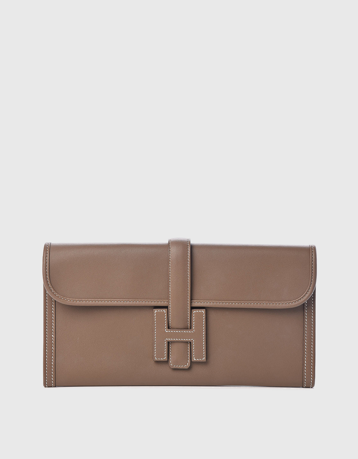 Hermès - Hermès Pochette Jige 29 Swift Leather Clutch-Etoupe