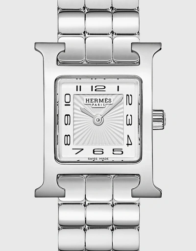 Hermès Heure H 21mm Steel Quartz Watch-Silver