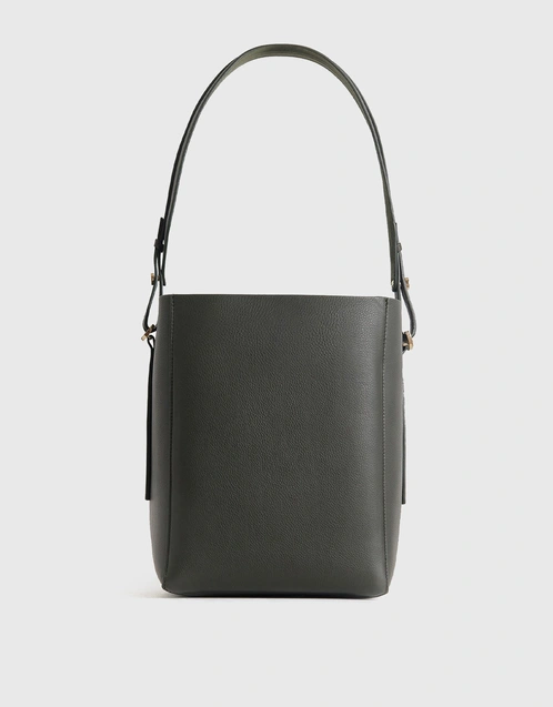 Small Pebbled Leather Bucket Bag