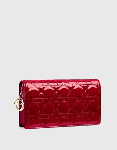 Lady Dior Patent Cannage Calfskin Pouch