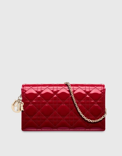 Lady Dior Patent Cannage Calfskin Pouch
