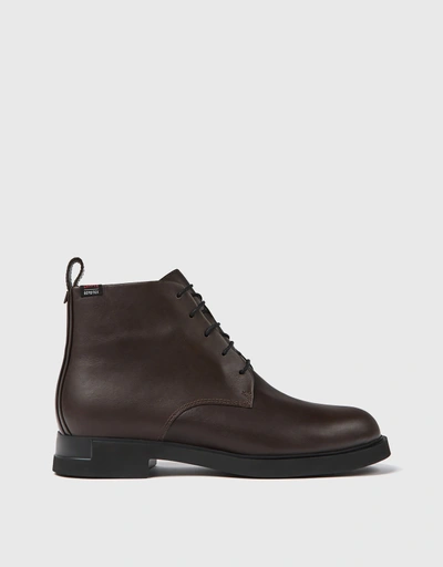 Iman Calfskin Lace-up Ankle Boots
