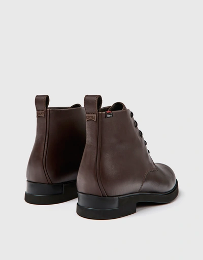 Iman Calfskin Lace-up Ankle Boots