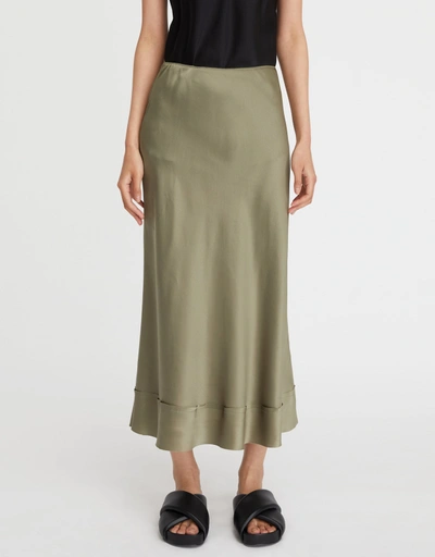 Stella Silk Satin Midi Skirt