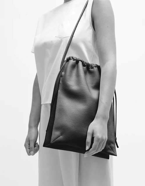 Frida Nappa Leather Shoulder Bag-Black