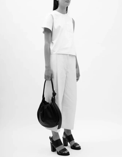 Ina Medium Handcrafted Pebble Leather Bucket Bag-Poopy