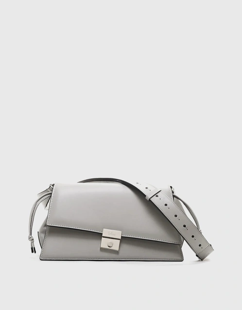 Leather Minimal Box Crossbody Bag Handbag Shoulder Bag 