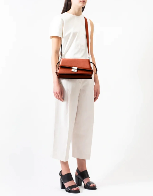 Simone Nappa Leather Crossbody Bag-Terracotta