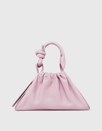 Tina Mini Baguette Pebble Leather Ruched Bag-Lilac