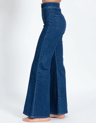 Roller High-rised Wide-leg Jeans-Ice