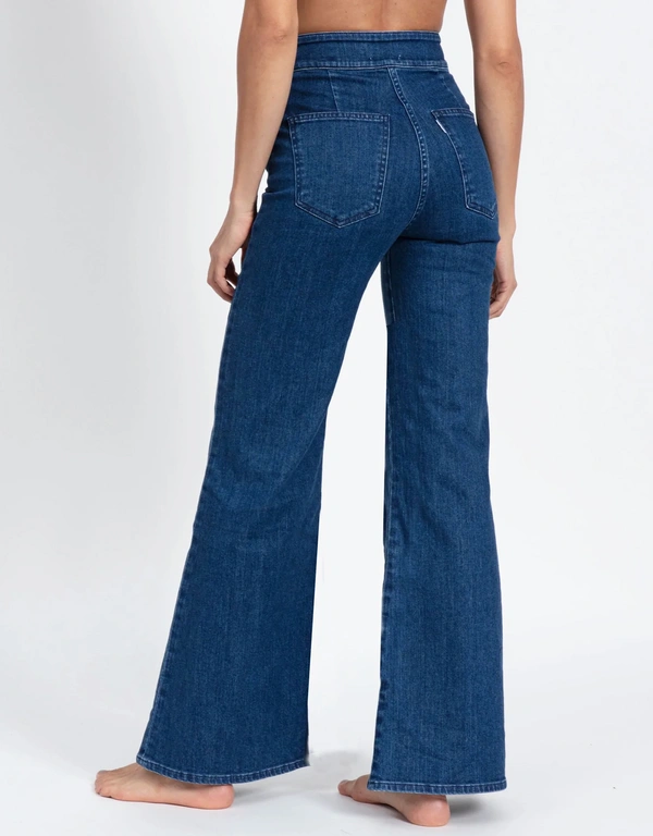 ASKK NY Roller High-rised Wide-leg Jeans-Ice
