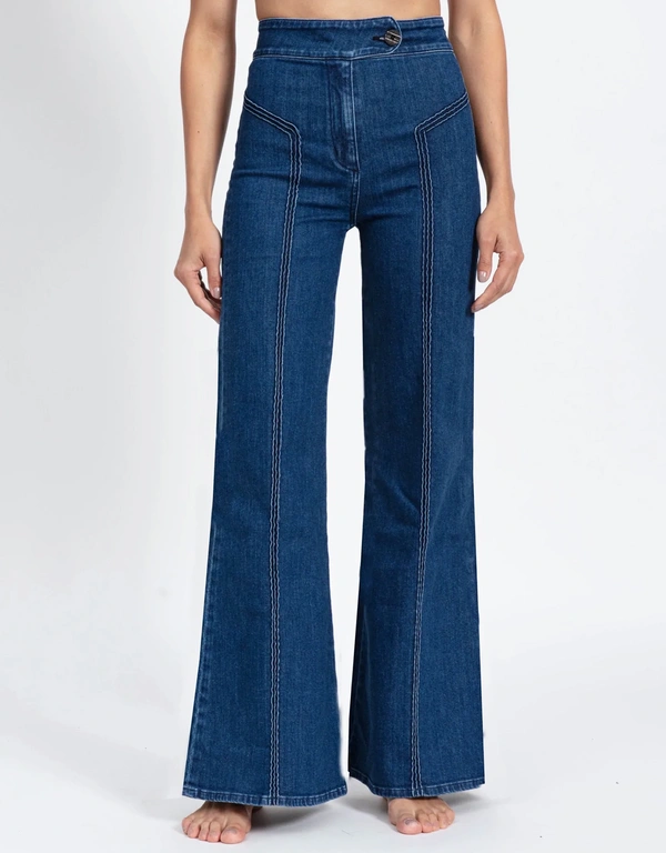 ASKK NY Roller High-rised Wide-leg Jeans-Ice