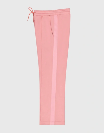 羅緞條紋復古運動褲-Pink Icing