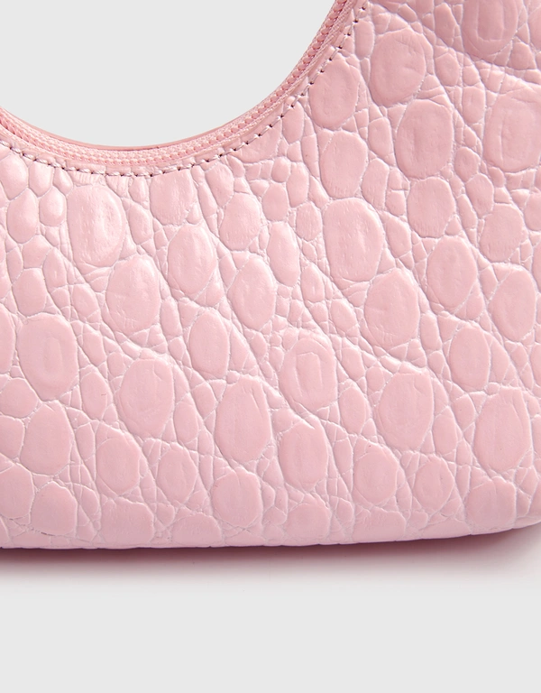 By Far Amber Baby Croc-effect Leather Shoulder Bag